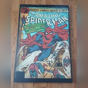 Marvel Spider-Man Comic Canvas Wall Art in Red and Blue 24x36‎